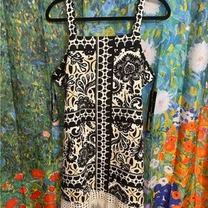 NWT Tahari Black and Cream Floral Mini Dress